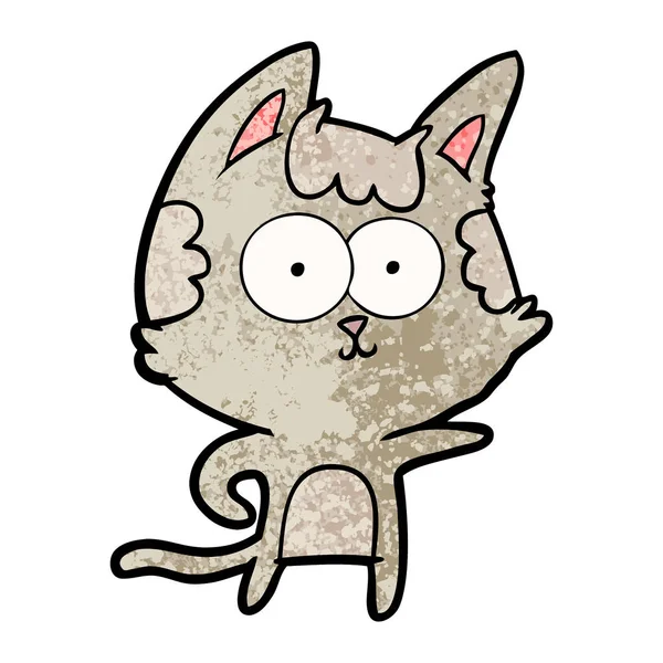 幸せな漫画猫ポイント — ストックベクタ