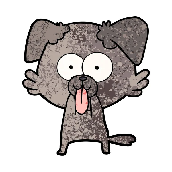 Perro Dibujos Animados Con Lengua Sobresaliendo — Archivo Imágenes Vectoriales