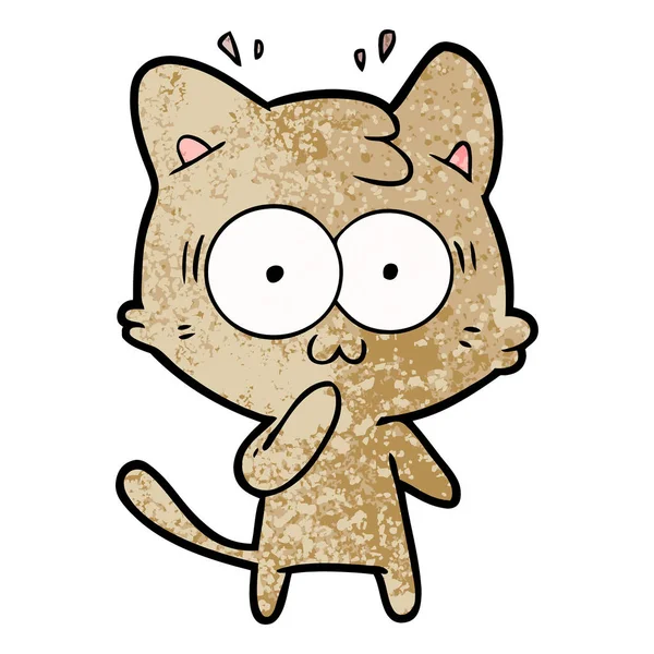 Εικονογράφηση Διάνυσμα Έκπληκτος Γάτα Γελοιογραφία — Διανυσματικό Αρχείο