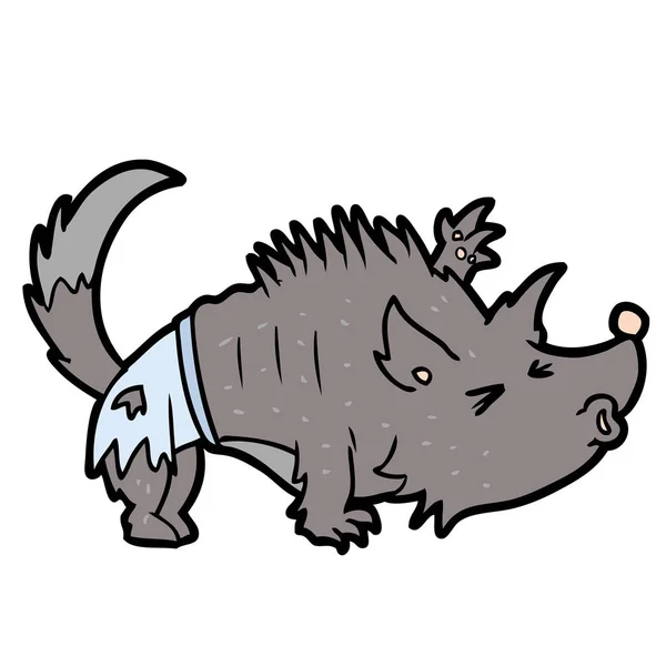 Vector Illustration Cartoon Halloween Werewolf — Stock Vector