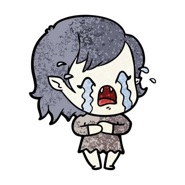 Dessin Animé Pleurer Vampire Fille — Image vectorielle