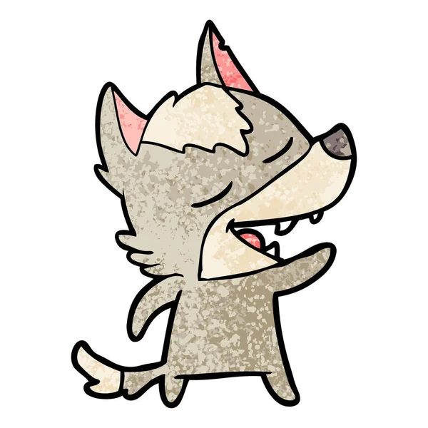 Vectorillustratie Van Cartoon Wolf Lachen — Stockvector