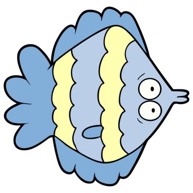 vektör çizim karikatür Yassı balık