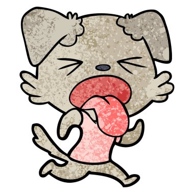 vektör çizim karikatür köpek bıkkın