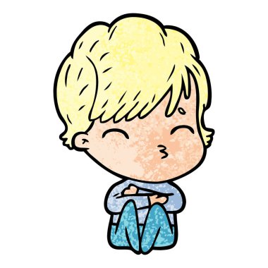 vektör çizim karikatür kadın düşünme