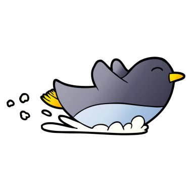 mutlu karikatür penguen vektör çizim