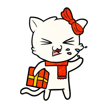 Çizgi film kedisinin vektör çizimi