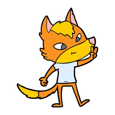 Tilki çizgi film karakteri vektör çizim