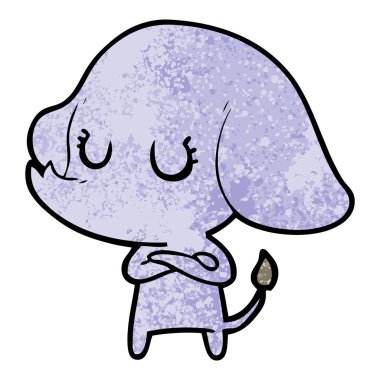 vektör çizim sevimli çizgi fil