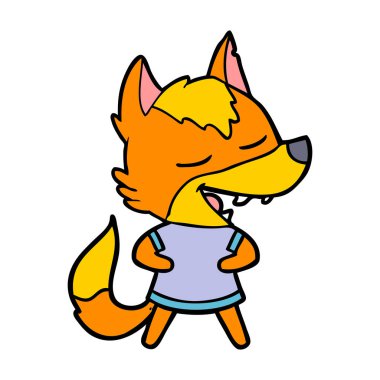 Tilki çizgi film karakteri vektör çizim