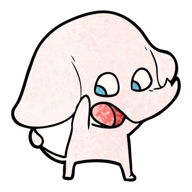 vektör çizim sevimli çizgi fil