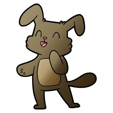 Tatlı çizgi film tavşanının vektör çizimi