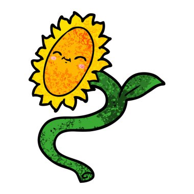 vektör çizim karikatür ayçiçeği