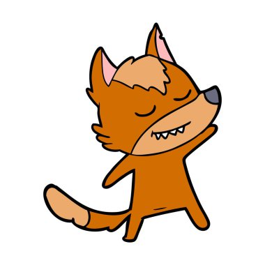 Tilki çizgi film karakteri vektör çizim