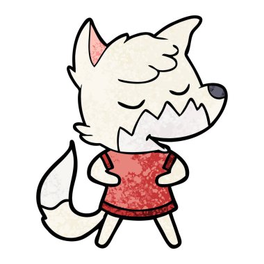 vektör çizim dostu karikatür Fox