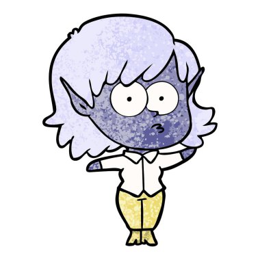 çizgi film elf kızı bakıyordu