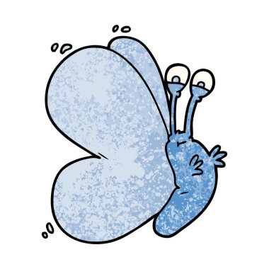 Komik karikatür kelebek vektör çizim