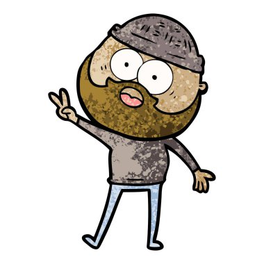 vektör çizim karikatür sakallı adam