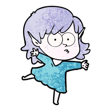 çizgi film elf kızı bakıyordu