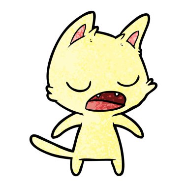 kedi karikatür konuşma vektör çizim