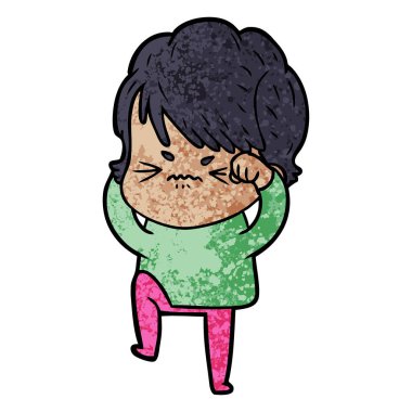 vektör çizim karikatür sinir bozucu kadın
