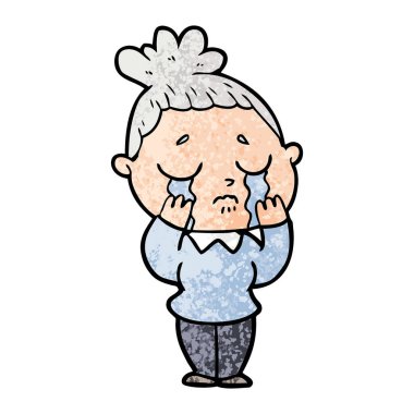 vektör çizim karikatür ağlayan kadın