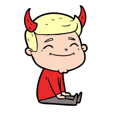 mutlu çizgi film adam vektör çizim