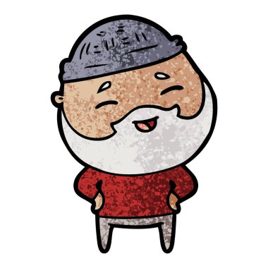 Çizgi film mutlu sakallı adam