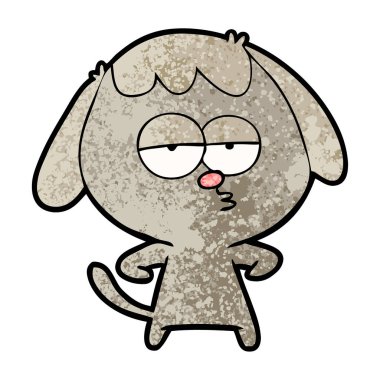 sıkılmış vektör çizim karikatür köpek