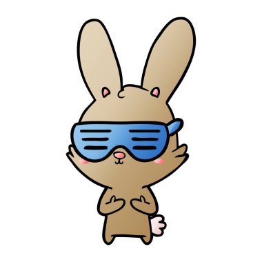 Tatlı çizgi film tavşanının vektör çizimi