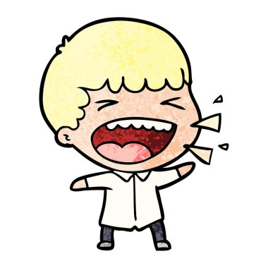 adam gülüyor karikatür vektör çizim