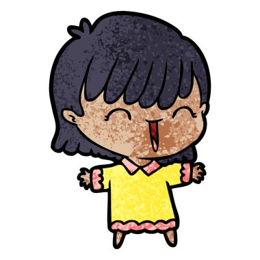 Çizgi filmdeki kadının vektör çizimi