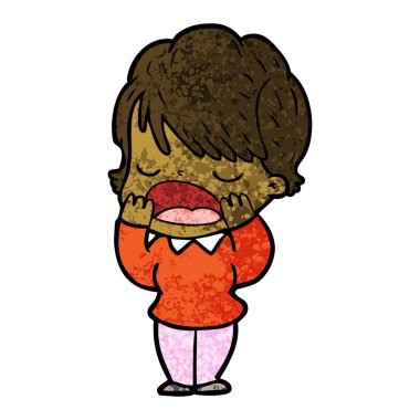 vektör çizim karikatür kadın söz