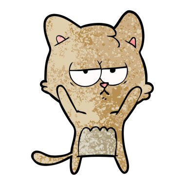 vektör çizim sıkılmış karikatür kedi