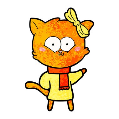 Çizgi film kedisinin vektör çizimi