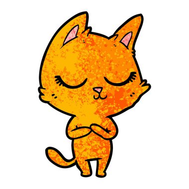 Sakin karikatür kedi vektör çizim