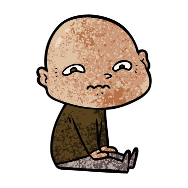 vektör çizim karikatür gergin adam