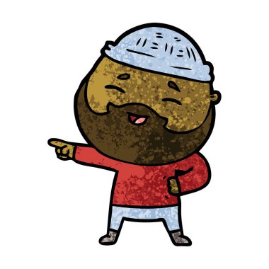 Çizgi film mutlu sakallı adam