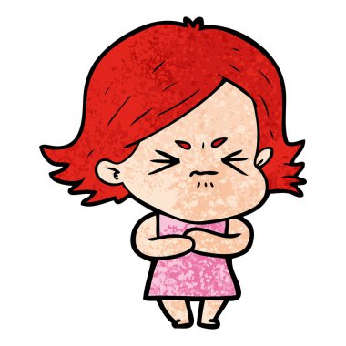 vektör çizim karikatür kızgın kız