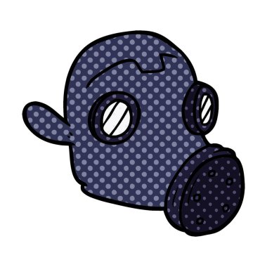 vektör çizim karikatür gaz maskesi