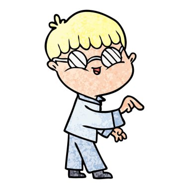 çizgi film çocuk gözlük takıyor