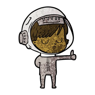 vektör çizim karikatür astronot kadın