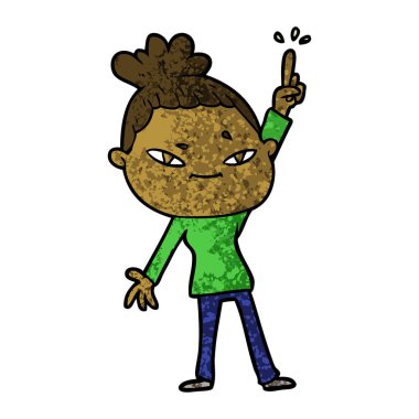 Çizgi filmdeki kadının vektör çizimi