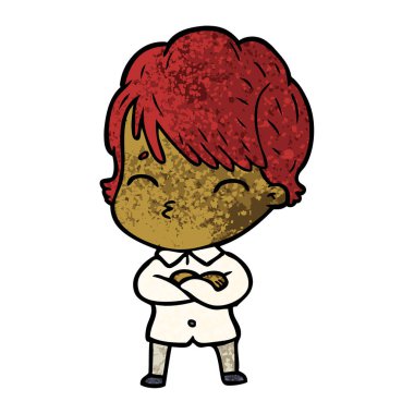 vektör çizim karikatür kadın düşünme