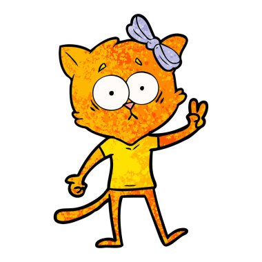 Çizgi film kedisinin vektör çizimi