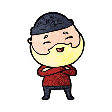 mutlu sakallı adam vektör çizim