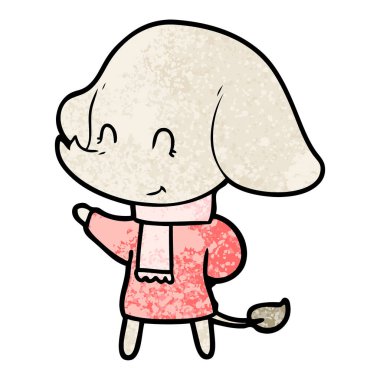 vektör çizim sevimli çizgi fil