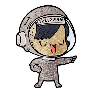 vektör çizim karikatür astronot kadın