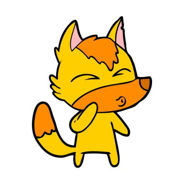 Tilki çizgi film karakteri vektör çizim