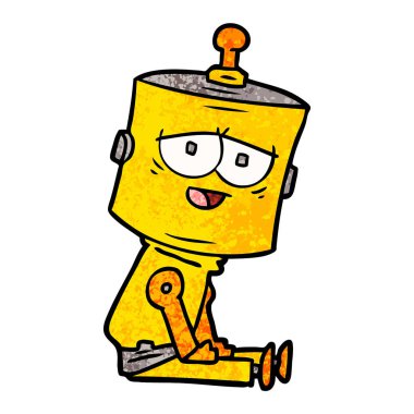 Çizgi film robotunun vektör çizimi